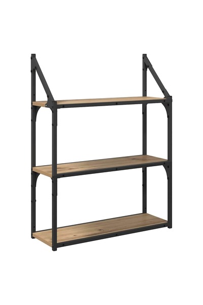 vidaxl Raft de perete Stejar Artizanal 60 x 21 x 78,5 cm Lemn compozit