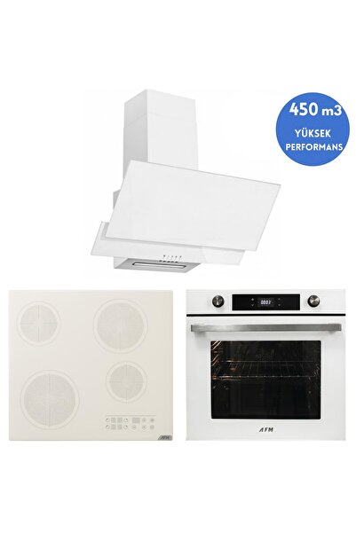 Alveus AFM Serisi Loreo Vitro. Elektrikli Cam Beyaz Ankastre Set ( V6-05 + FM...