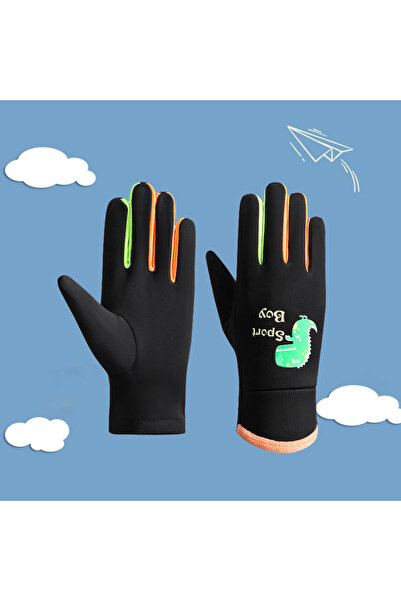 Choice10 S black Winter Children's Gloves Cartoon Dinosaur Fluorescence Cycli...