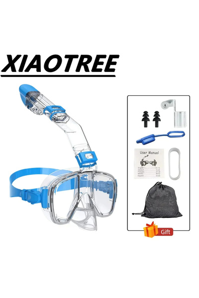 Choice S/M Blue Snorkel and Diving Mask Foldable Anti-Fog Diving Mask Set wit...