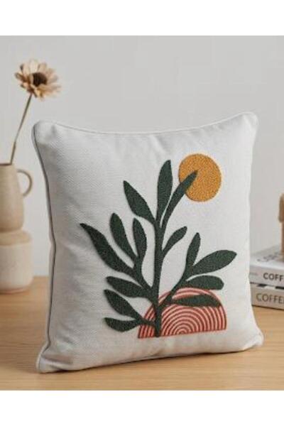 Bio Evren Embroidered Linen Throw Pillow Cover 1 Piece - 45X45 cm