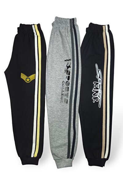 Minik Motion Children's Boys' Sweatpants with Stripes, Set of 3