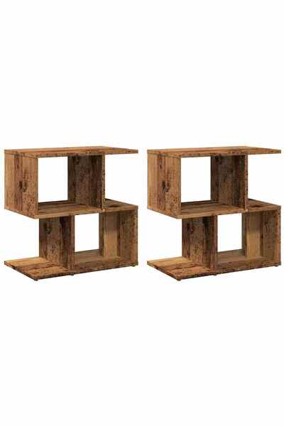 vidaxl Noptiere, 2 buc., lemn vechi, 50x30x51,5 cm, PAL