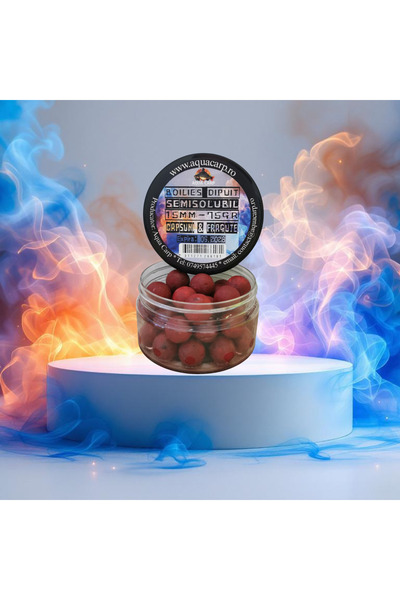 Aqua Boilies Carlig Semisolubil Dipuit 15mm Capsuni & Fragute 75gr
