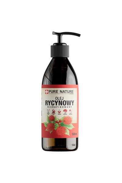 CHOSA Ulei de Ricin, Pure , 500ml, cu Dozator, din Sticlă, Presat la Rece, Ne...