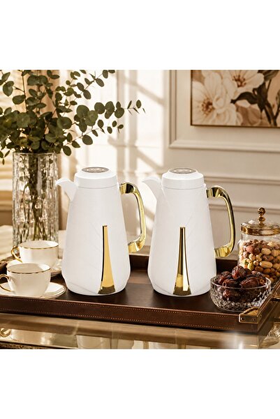 laverahome Luxury White with Gold Accents 1.0L Tramisu Serving Set |