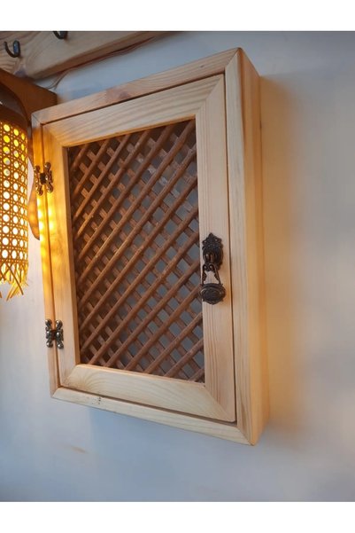 ViraHome Ahşap ve Metal Dekorasyon Natural Wood Fuse Box Cover Decorative Wood Modem Cover Box