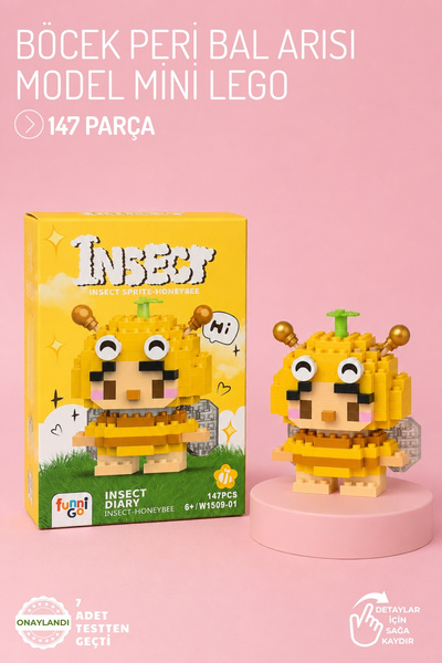 Nandy Home Böcek Perisi Bal Arısı Model Karakter Figürü 3D Yapı Oyuncakları -...