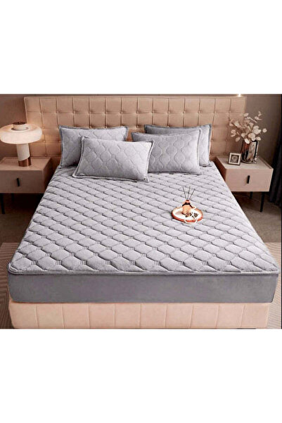 Dercasa Husă / Topper saltea cu elastic, gri deschis, 160x200 cm, Cod: TPC61