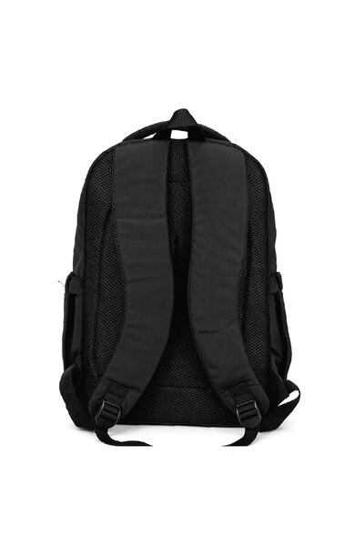 Beşiktaş Lisanslı 3 Bölmeli Siyah Paraşüt Kumaş Sırt Çantası - Laptop Bölmeli Okul Çantası
