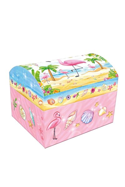 Pecoware Musical Jewelry Box for Girls, Cardboard, Multicolor, Flamingo