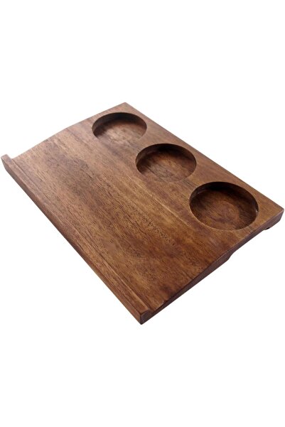 Arabest Wooden Coffee Cup Tray, 3 Hole Cup Holder, Premium Solid Wood, Wood S...