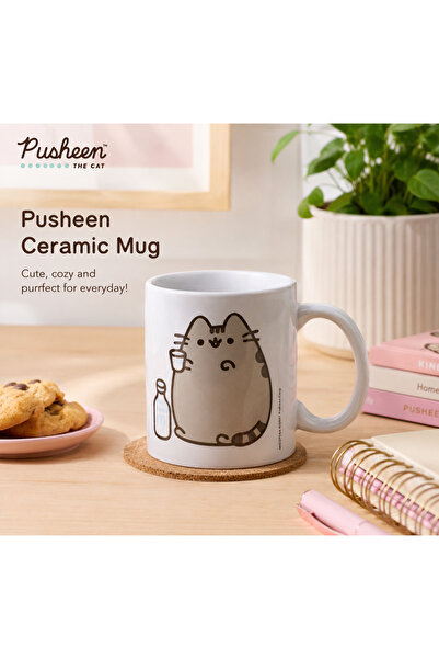 Pusheen Cană de porțelan cu pisică drăguță, Cană pentru cafea și ceai, Licenț...
