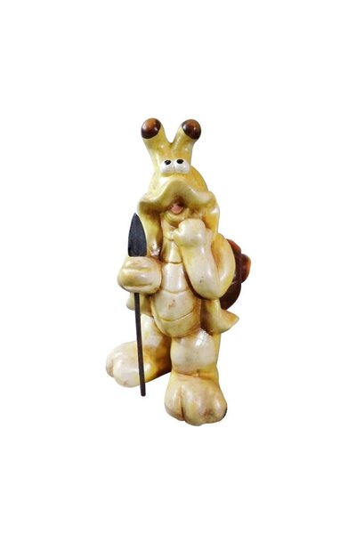 Goliat Melc ceramic cu paletă - Figurină decorativă verde