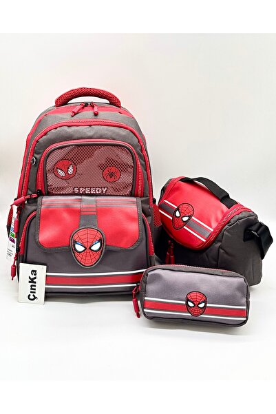 Çınka Bags Spider Patterned Boys' School Backpack Set with Thermal Lunch Bag ...
