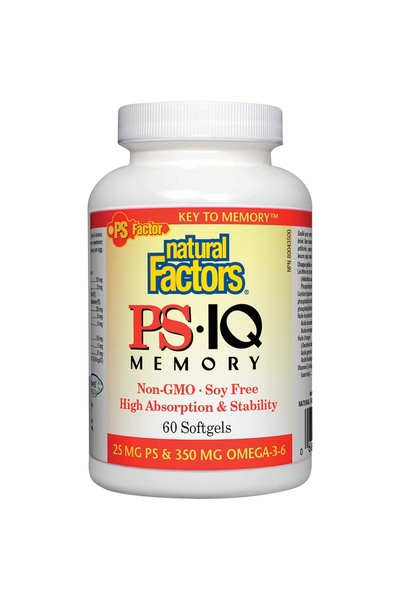 Natural Factors Ps• IQ Memory, 60 Softgels, Health & Wellness Brain Support