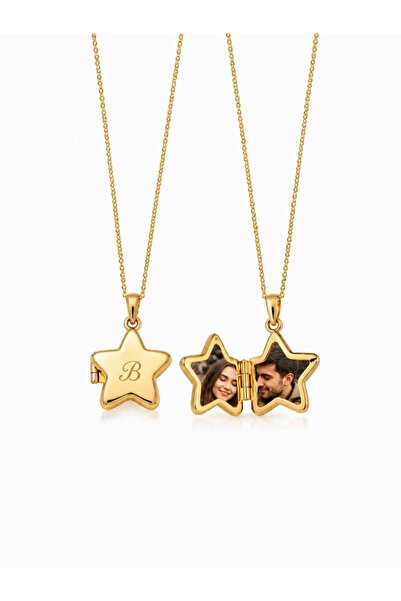 sirius jewelry 925 Gümüş | Yıldız Figürlü Fotoğraf Eklenebilir Kolye