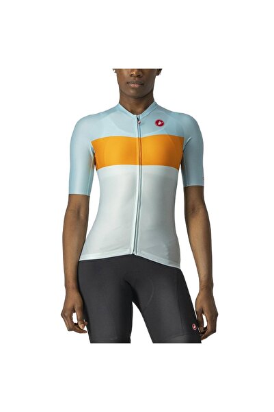 Castelli Γυναικεία φανέλα ποδηλασίας Aero Pro-Μπλε/Πορτοκαλί-XS