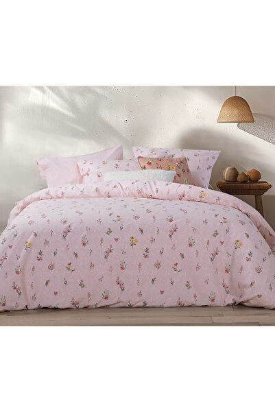 Nef Nef Homeware Σετ Παπλωματοθήκης Φυτικό Ροζ Nef Nef King Size