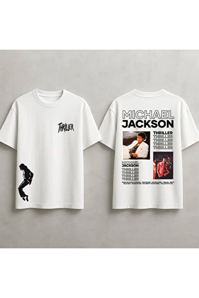 STİL-X Tricou oversize unisex cu imprimeu Michael Jackson, 100% bumbac