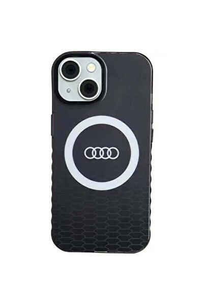 Audi Husă IML Big Logo MagSafe pentru iPhone 15, 14, 13, negru