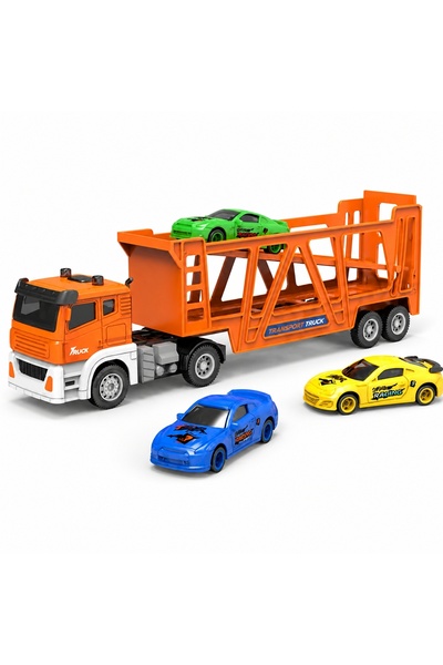 Avaleea Tir Transport Masini pentru Copii cu Platforma si Set Masinute Inclus...