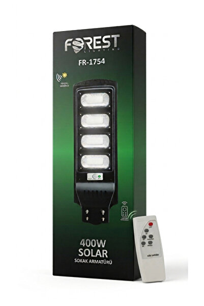 FORESTLİGHTİNG 400W Solar Sokak Lambası Uzaktan Kumandalı Fotoselli IP65 Dış ...