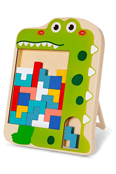 OEM Joc de inteligenta, din lemn, multicolor, puzzle cuburi de constructie, m...