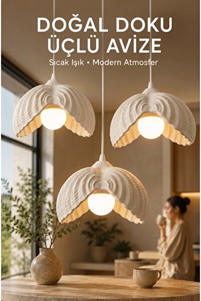 Oxyteez Organik Salon Plastik Ledli Sarkıt Avize Dekoratif Tavan Aydınlatması...