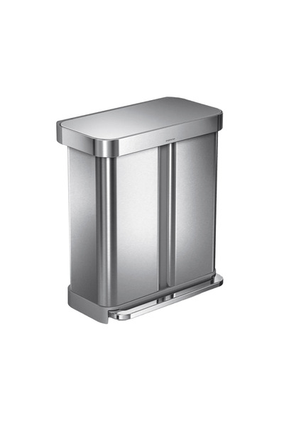 Simplehuman Coș de gunoi cu pedală, Simplehuman, 24+34 litri, oțel inoxidabil