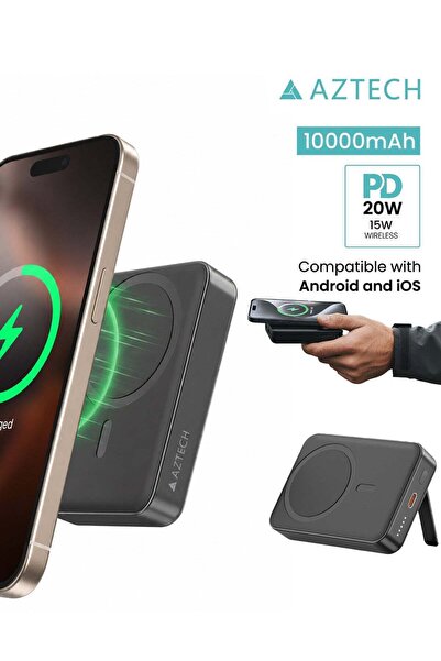 Aztech 10000mAh Magsafe Powergo Smart Wireless Power Bank (Black)