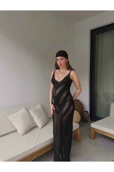 sinemkivanc co SİYAH UZUN PLAJ ELBİSE