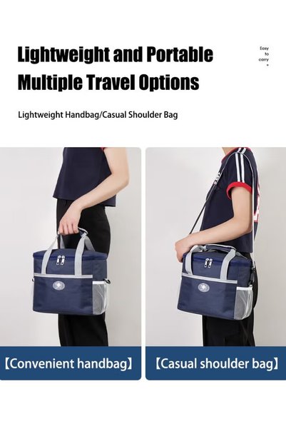 HI-FINE Lunch Bags Lunch Bag for Women Men and Kids Reusable Lunch Bags with Bottle Holder and Side Pockets Insulated Cooler Tote Bag for Work Picnic or Travel