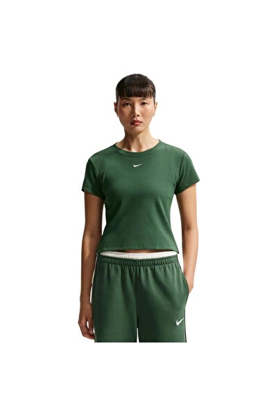 Nike Tricou sport de damă, cu mânecă scurtă, mulat, reiat, mărimea M