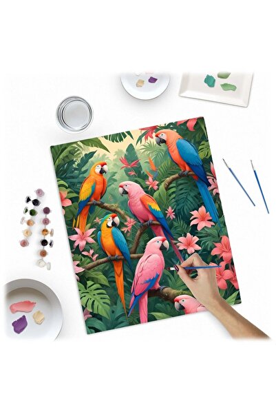 Massido Set pictura pe numere pentru copii/adulti 40x50cm cu 30 culori vibran...