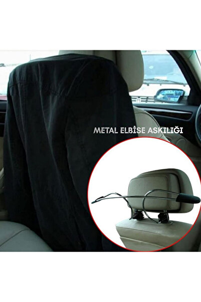 Rukye Shop Kıyafet Askısı Kırışıklık Önleyici Oto Koltuk Arkası Metal Elbise Askılığı Tasarım Metal Askılık Araç İçi