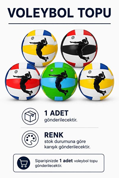 Emrah Gültekin Voleybol Topu Dikişli Dayanıklı Renkli Antrenman Okul Bahçe Pl...