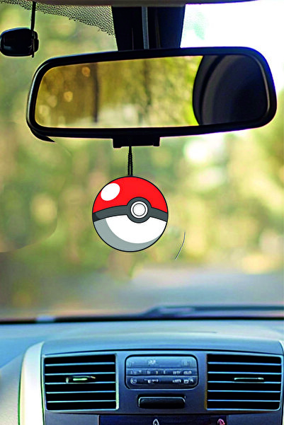 ESLEM 2 Adet Pokemon Poketop Logolu Dikiz Ayna Süsü Yuvarlak Çizgi Film Tasar...
