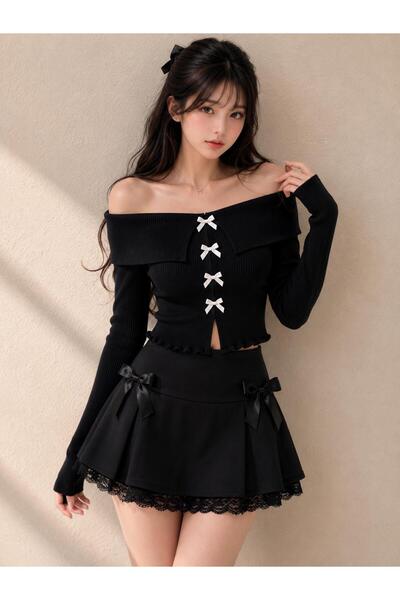 İsra Ayyıldız Moonstar Collection Coquette Lolita Madonna Yaka Fiyonk Detaylı...