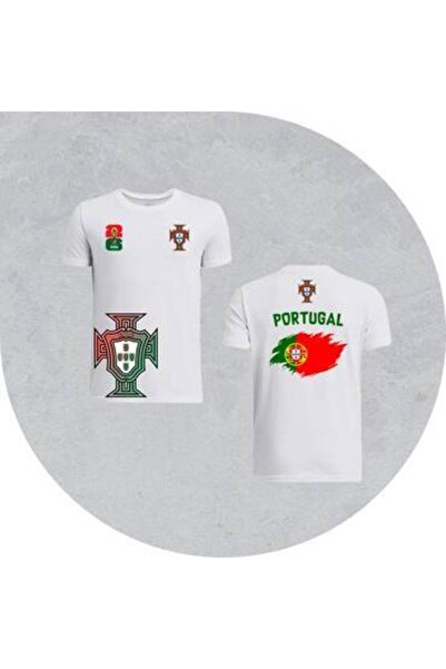 Generic Portugal National Team White Polyester Sports T-Shirt