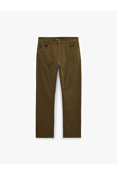 Koton Normal Waist Cotton Pocketed Straight Fit Jean Trousers - Mark Jean