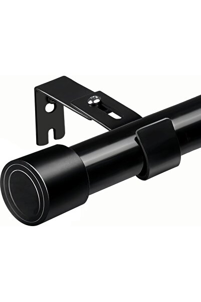 OEM Bară telescopică pentru perdele reglabilă, 3 m, neagră, cu accesorii