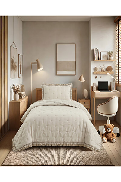 la lune home Marshmallow Fırfırlı Yatak Örtüsü Seti (Tek Kişilik / 180x240)
