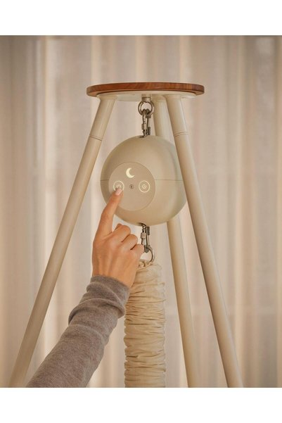Moonboon Classic Bundle Baby Hammock With White Motor Premium & Tripod Stand - Organic Cotton Newborn Cradle Swing For Babies