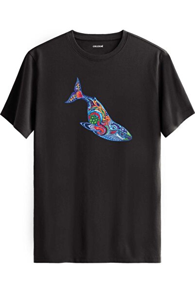 Colermi Artistic Printed T-Shirt with Colorful Whale Figure