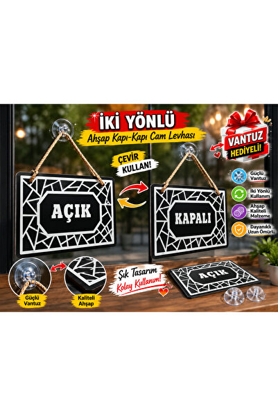 mdf İki Yönlü Açık-Kapalı Tabelası