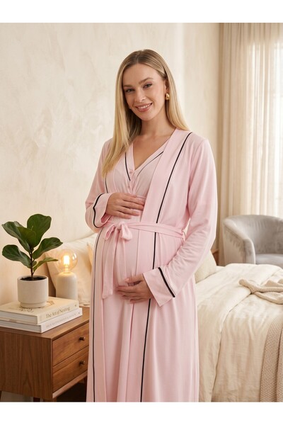 Lohussa Yeni Sezon Pembe %100 Pamuk Kısa Kollu Hamile Lohusa Emzirme Özellikl...