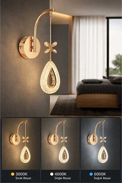 MAVERALİGHTİNG YAGMUR APLİK 3 RENK LED ISIKLI SALON OTURMA ODASI APLİK