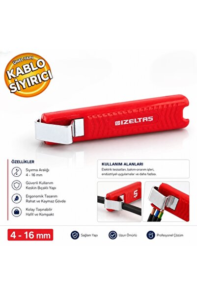 İzeltaş 03752 4-16 mm Kablo Sıyırıcı Kablo Sıyırma Aparatı 4-16 mm