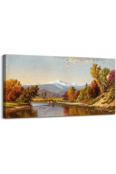 OEM Tablou pe pânză Vintage Decorațiune Mare 73x146 cm Peisaj cu Munți